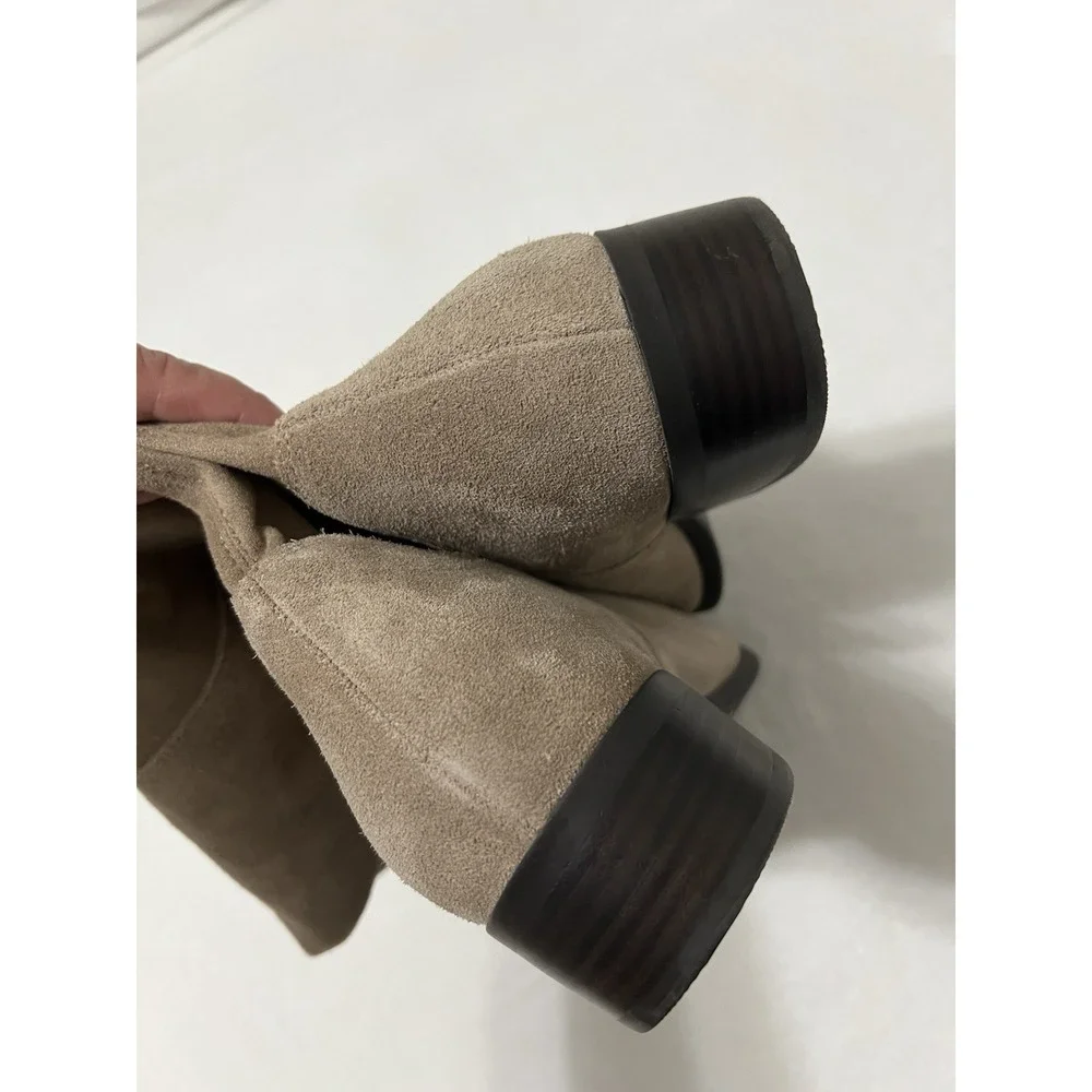 Lucky Brand Calypso Over The Knee Tall Tan Suede Pull On Boho Western‎ Boots 12M